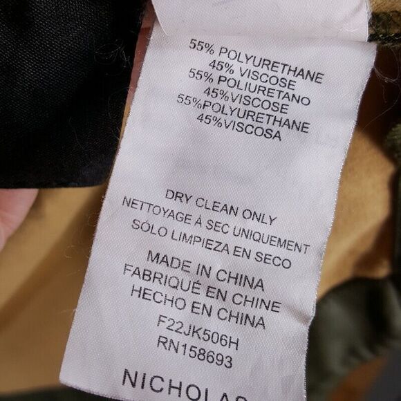 NICHOLAS Jacket Womens Size 6 Green Faux Leather Button Up Shirt ARETHA Shacket - Picture 9 of 12